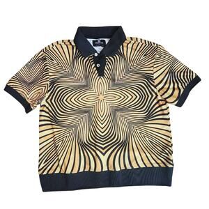 Standard Issue Gold Mesh Crop Polo Size Medium